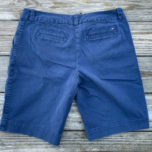 Tommy Hilfiger Women Shorts Navy Blue Chino Shorts Size 6 - Picture 4 of 8